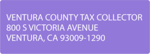 Ventura County Tax Collector 800 South Victoria Avenue Ventura California 93009 1290