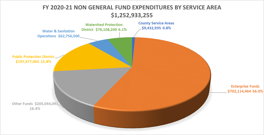 Fiscal Year 2020-2021 Non General Fund Expenditures by Service Area