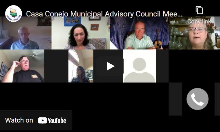 Casa Conejo Municipal Advisory Council Meeting Thursday, September 24, 2020