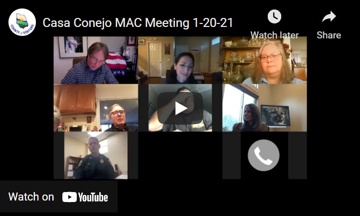 Casa Conejo Municipal Advisory Council Meeting Wednesday, January 20, 2021