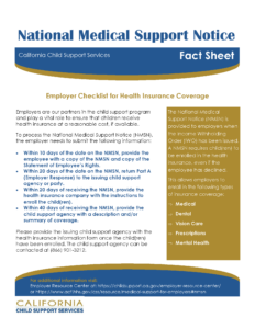 National Medical Support Notice Fact Sheet